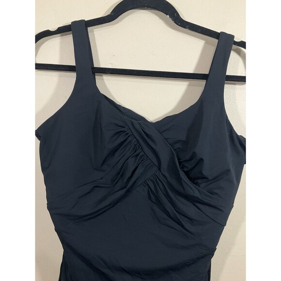 Lands End Womens SlenderSuit Carmela One Piece Swimsuit 16 Black Underwire NWOT - Picture 2 of 9